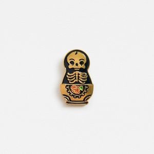 Nesting Doll Skeleton Enamel Pin